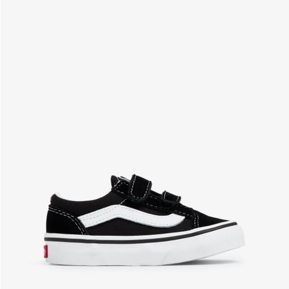 Vans off the wall black sneakers with white line size 11C - Picture 1 of 7